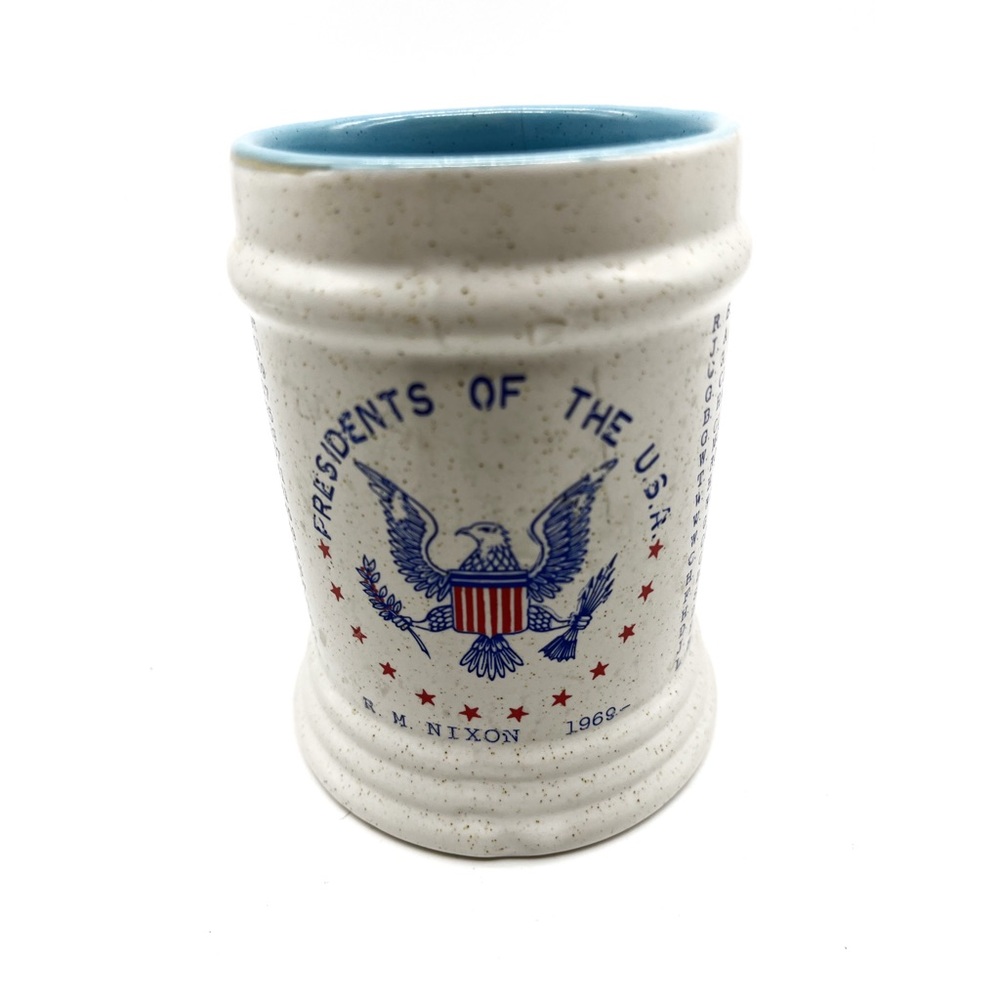 Genuine Stoneware 1969 R.M. Nixon Presidents of the USA Mug Vintage.